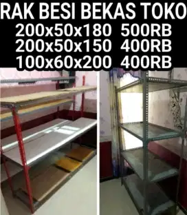RAK BESI  BEKAS TOKO UK JUMBO JUMBO KONDISI BAIK LOK SDA