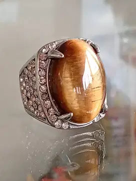Batu cincin Tiger eye ori