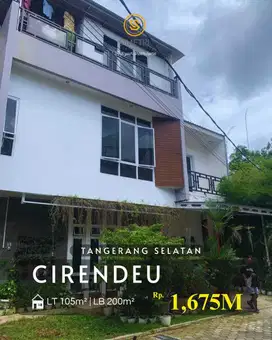 Rumah cluster minimalis 3 lantai 5 km ke mrt lebak bulus