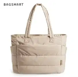 BAGSMART Tas Wanita Tote Bag Lightweight Puffy for Travel Work ~ Camel
