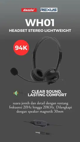 Rexus WO1 Headset Stereo Lightweight
