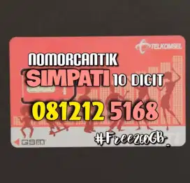 (bisa COD) Nomor Cantik Kartu TELKOMSEL SIMPATI 10DIGIT HOKI ilufa 168
