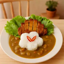 Nasi kari katsu vegetarian/vegan/halal