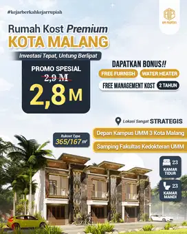 Beli Kost Sekarang, Untung Kemudian! Potensi Sewa Tinggi Sebelah UMM