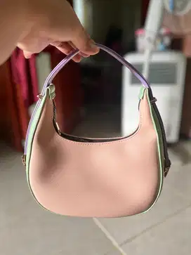 Shoulder bag warna kombinasi pink hijau