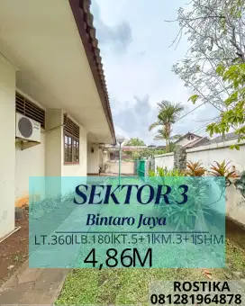 Dijual Rumah hitung tanah di Bintaro Jaya Sektor 3