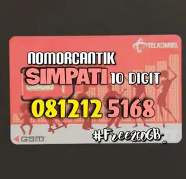 (bisa COD) Nomor Cantik Kartu TELKOMSEL SIMPATI 10digit ilufa 168
