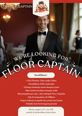 Lowongan Floor Captain, Cook Helper, Steward untuk di Cililitan