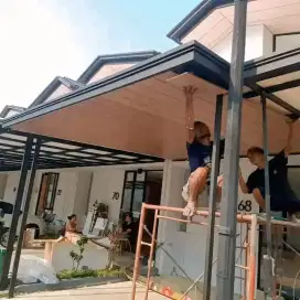 RENOVASI RUMAH RANGKA ATAP BAJA RINGAN PLAVON PVC KANOPI TERAS DLL