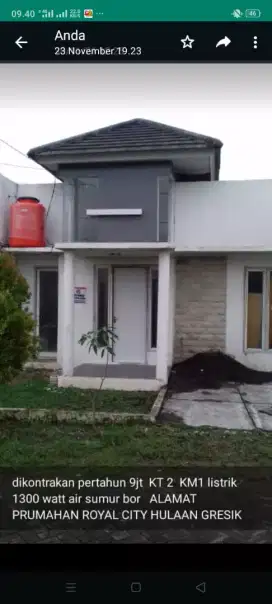 Rumah di jual ds hulaan menganti