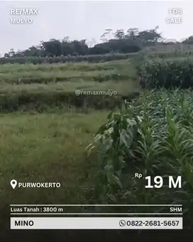 Dijual Tanah Luas Lokasi Strategis Area Purwokerto