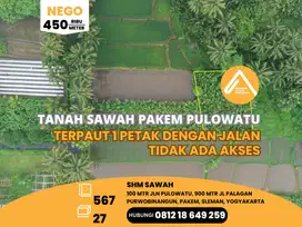 Tanah Sawah Selatan Pulowatu Pakem Tanpa Akses Cocok Bertanam