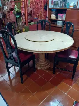 Dijual meja makan marmer 6 kursi