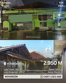 Dijual Rumah Luas Siap Huni Area Purwokerto