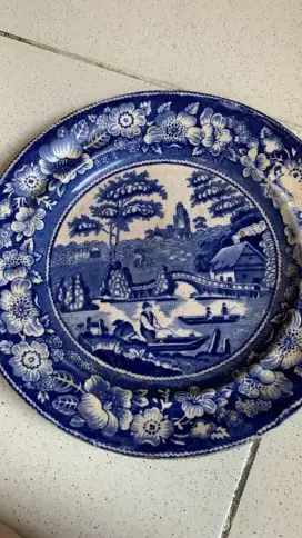 Dijual piring keramik biru antik