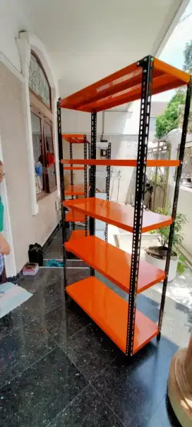 Rak besi siku lubang ramping 5 susun