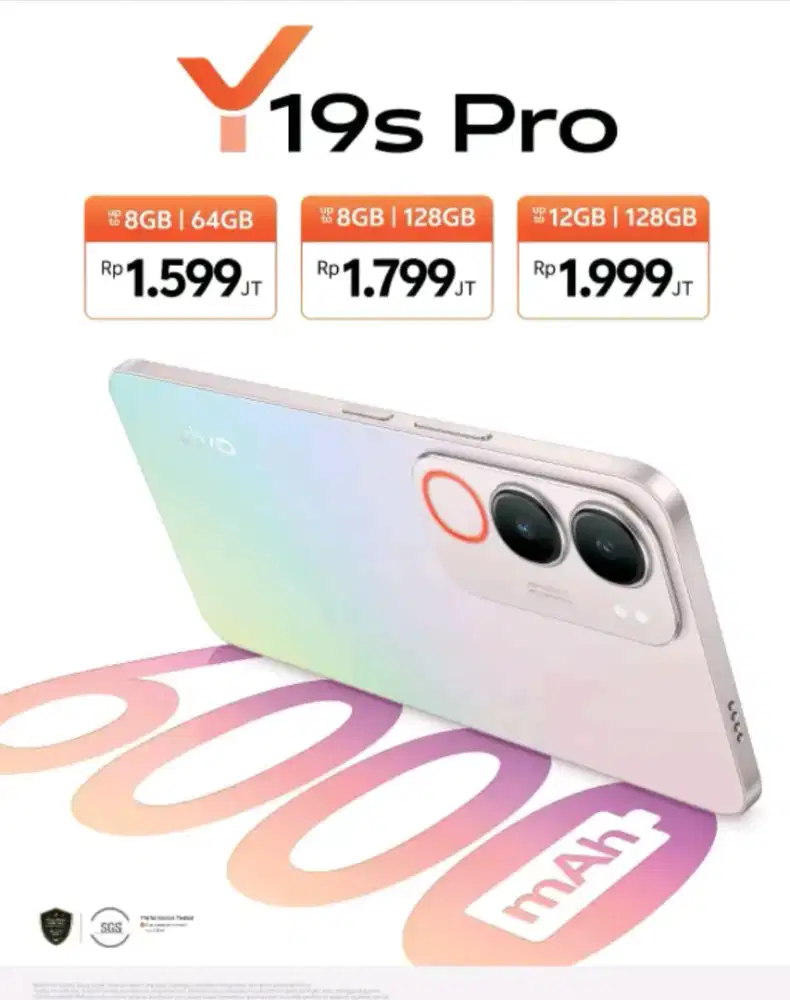 Vivo y19s pro seris batray 6000mah