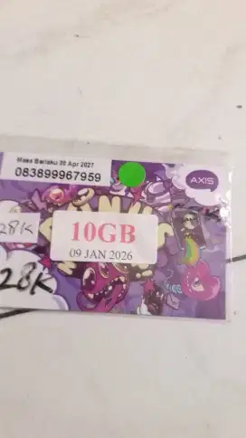 Kartu Perdana Axis 10GB Full Fresh