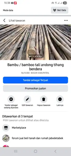 Bambu tali andong tihang bendera