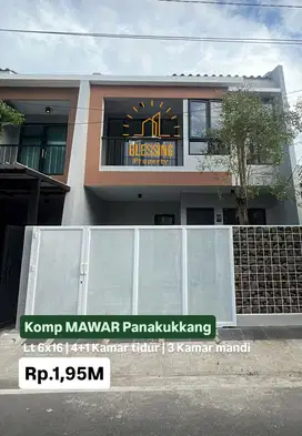 Rumah baru 2 lantai di kompleks mawar panakkukang