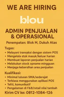 Admin penjualan dan operasional