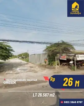 Tanah Gresik  Nol Jalan Raya Deandles, Manyar