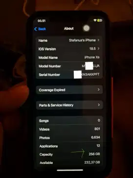 Iphone XS Grey 256Gb, Region Amerika