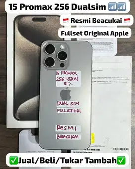 Iphone 15 Promax 256 Gb Natural Titanium Resmi Beacukai Dualsim On