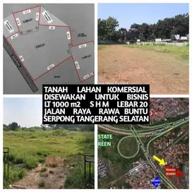 DISEWAKAN TANAH LAHAN KOMERSIAL DI JL RAYA RAWA BUNTU SERPONG TANGSEL