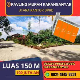 TANAH DIJUAL DIKARANGANYAR DEKAT PUSAT KOTA