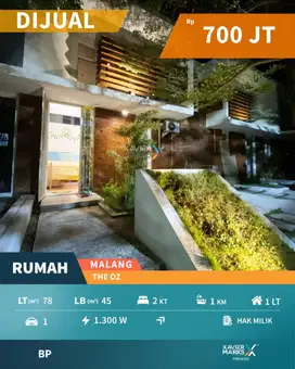 Dijual Rumah Minimalis Terawat di The Oz Tidar Malang