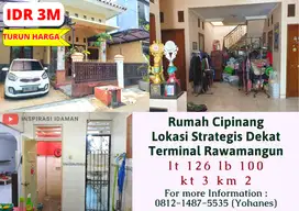 Rumah Cipinang akses 2 mobil Strategis Dekat Terminal Rawamangun