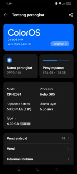 jual hp Oppo A18