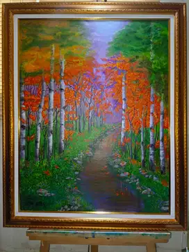 LUKISAN AKRILIC DI ATAS KANVAS, 70 X 90, 5 JT