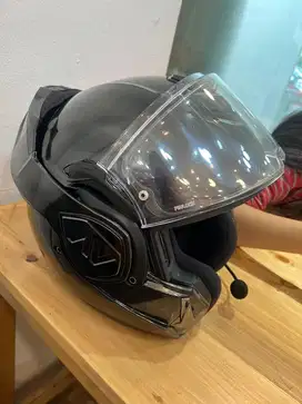 Jual helm LS2 advantage modular flip back warna dark chrome titanium