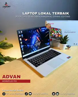 LAPTOP ADVAN WORKPLUS 1701 SLIM 5 RYZEN 6K SSD 512GB RAM 16GB SECOND