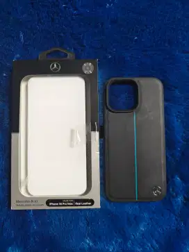 Case Casing iPhone 16 Pro Max Mercedes Benz Original Leather Black