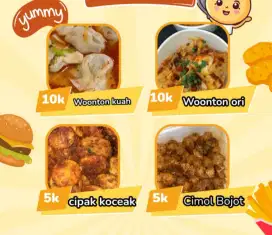Jual pangsit pedas,cireng isi,dll