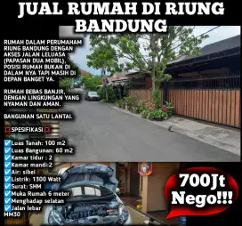 Rumah dekat komplek Riung Bandung lok strategis harga murah banget yuk