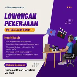 DIBUTUHKAN EDITOR YANG BERPENGALAMAN