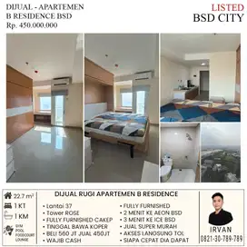 DIJUAL RUGI APARTEMEN B RESIDENCE FULLY FURNISHED