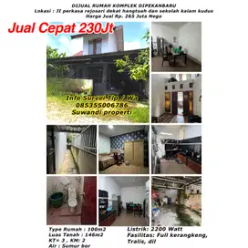 JUAL CEPAT RUMAH DEKAT VILLA TENANYAN DAN DEKAT SEKOLAH KALAM KUDUS