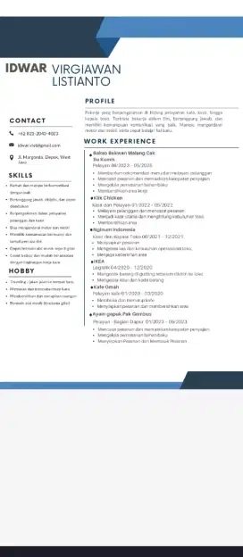 Butuh pekerjaan ,tanpa ijazah