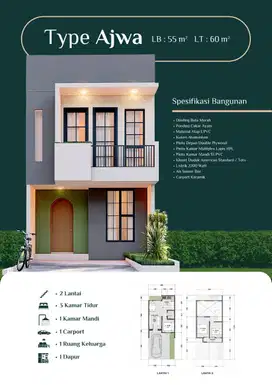 Rumah Teras Madina Cibubur_Type Ajwa Hunia Islami di Kota Wisata Bogor
