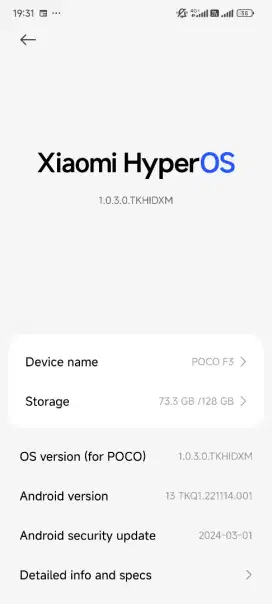 Poco f3 ram 6/128