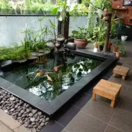 Jasa pembuatan kolam ikan koi minimalis