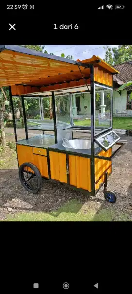 Gerobak gorengan bahan besi