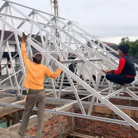 RENOVASI RUMAH RANGKA ATAP BAJA RINGAN PLAVON PVC KANOPI TERAS DLL