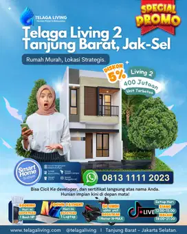 Rumah 2 lantai dekat AEON dan Stasiun Tanjung Barat hanya 400 JT