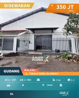 e004 Disewakan Gudang Sudah Renovasi Siap Huni di Malang Kota